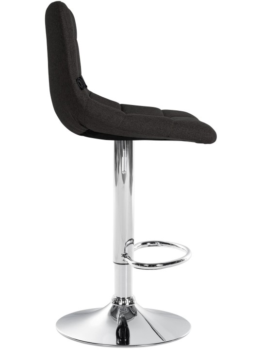 Tabouret de bar Jerry tissu chrome, noir