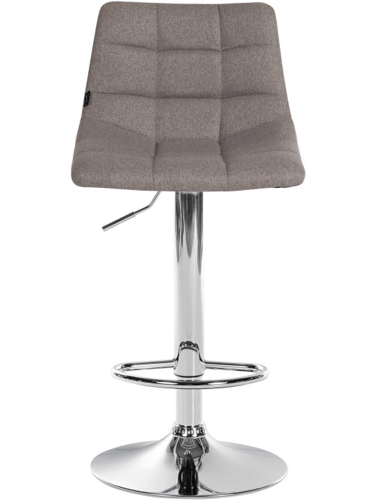 Tabouret de bar Jerry tissu chrome, gris