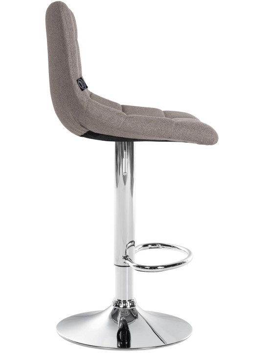 Tabouret de bar Jerry tissu chrome, gris