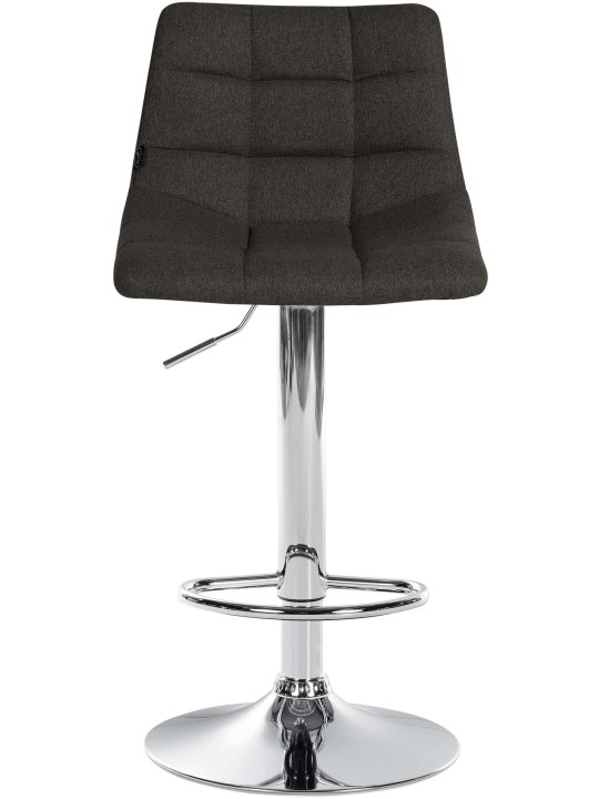 Tabouret de bar Jerry tissu chrome, gris foncé Tabouret de bar Jerry tissu chrome, gris foncé