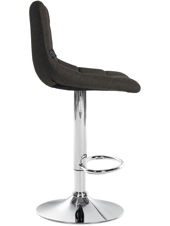 Tabouret de bar Jerry tissu chrome, gris foncé Tabouret de bar Jerry tissu chrome, gris foncé