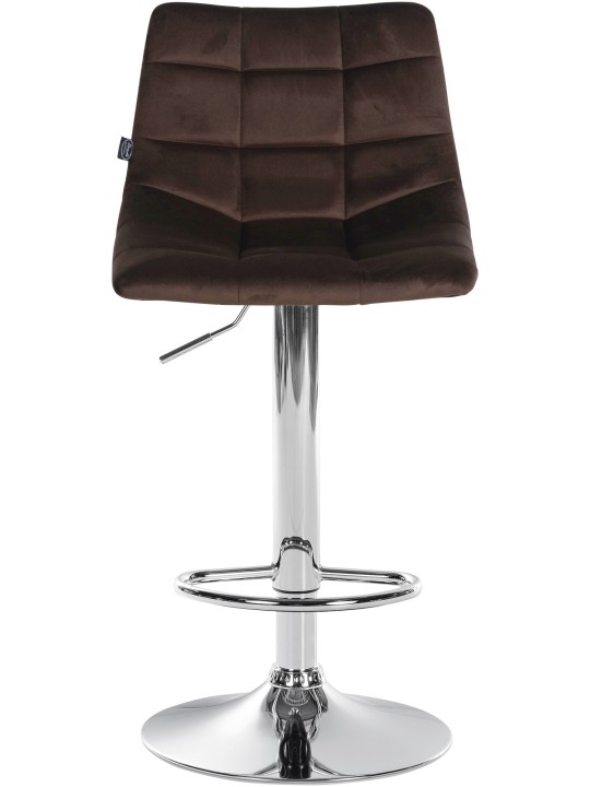 Tabouret de Bar Jerry Velours Chrome, brun