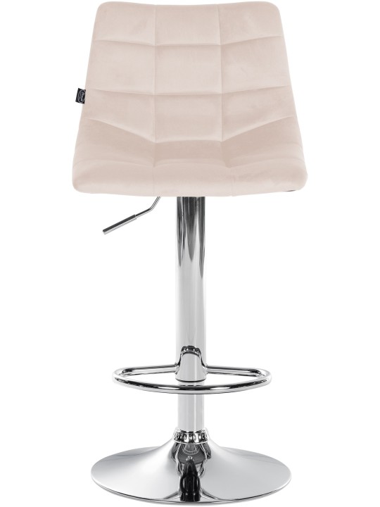 Tabouret de Bar Jerry Velours Chrome, beige