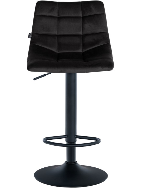 Tabouret de bar Jerry velours, noir