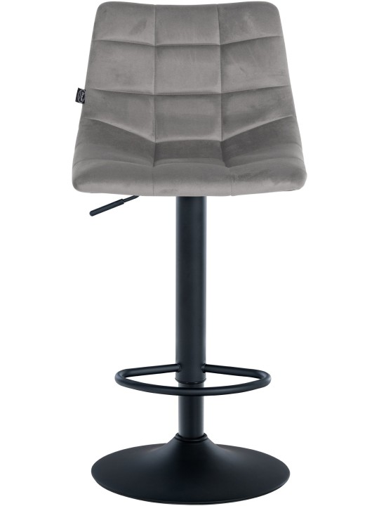 Tabouret de bar Jerry velours, gris