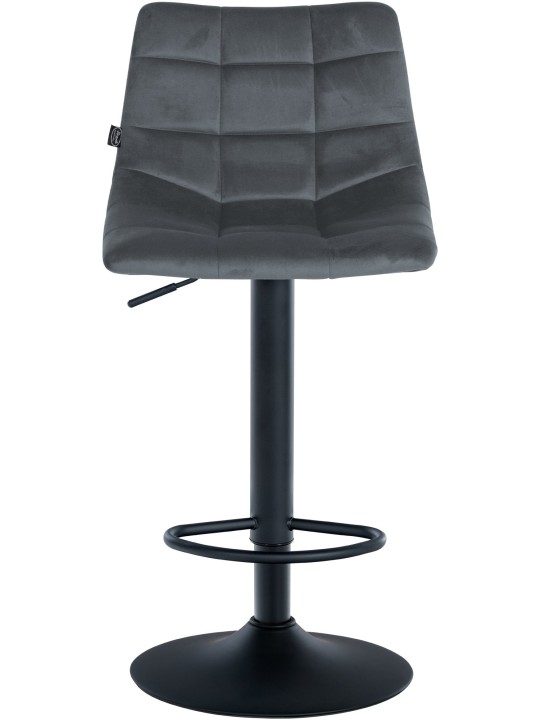 Tabouret de bar Jerry velours, gris foncé