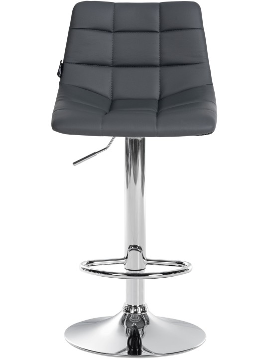 Tabouret de bar Jerry simili cuir chromé, gris