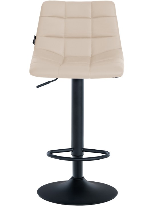 Tabouret de bar Jerry simili cuir, crème