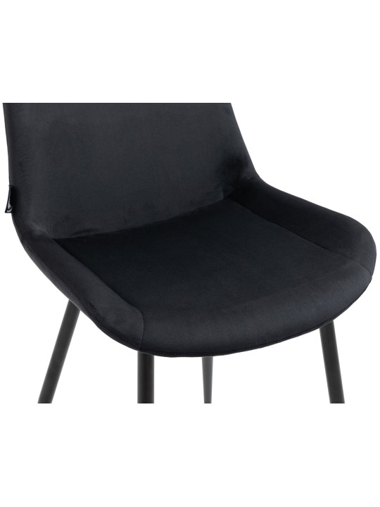 Lot de 4 chaises de salle à manger Victoria velours, noir