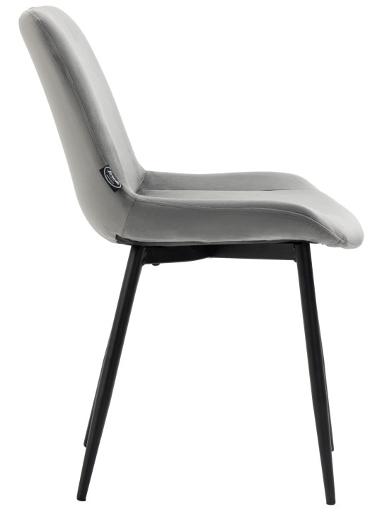 Lot de 4 chaises de salle à manger Victoria velours, gris