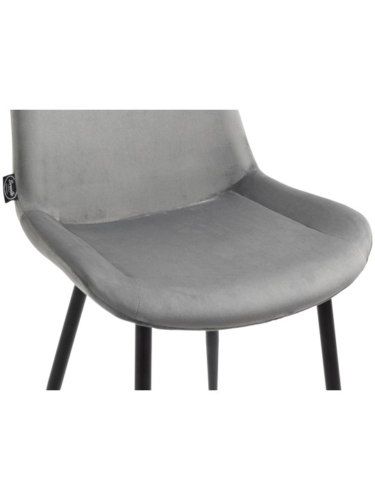 Lot de 4 chaises de salle à manger Victoria velours, gris