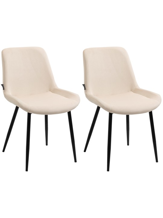 Lot de 2 chaises de salle à manger Victoria velours, crème Lot de 2 chaises de salle à manger Victoria velours, crème