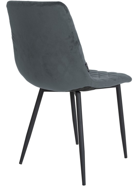 Chaise Telde velours, gris foncé