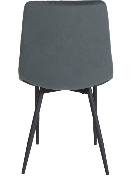 Chaise Telde velours, gris foncé