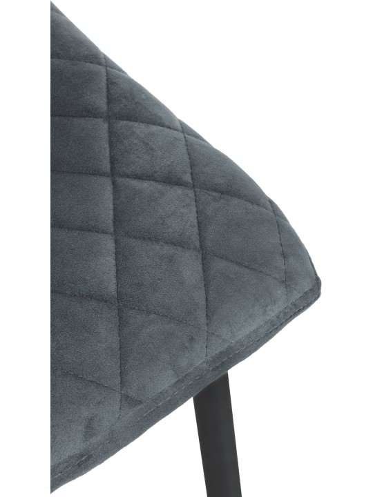 Chaise Telde velours, gris foncé