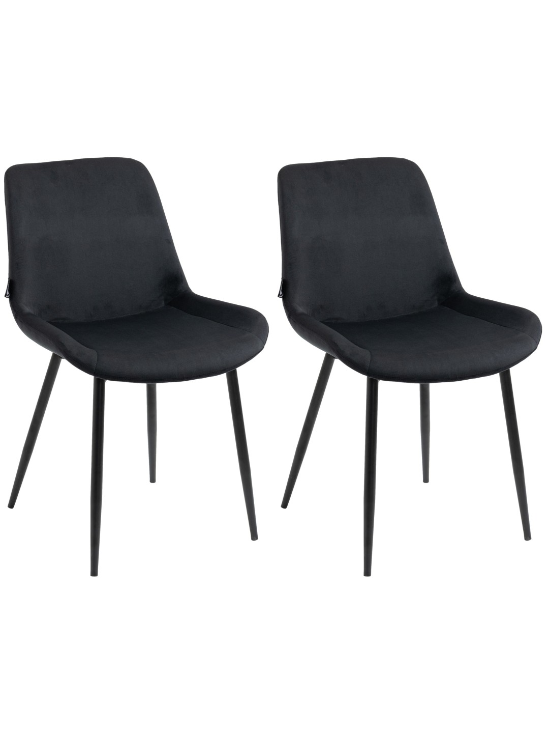 Lot de 2 chaises de salle à manger Victoria velours, noir