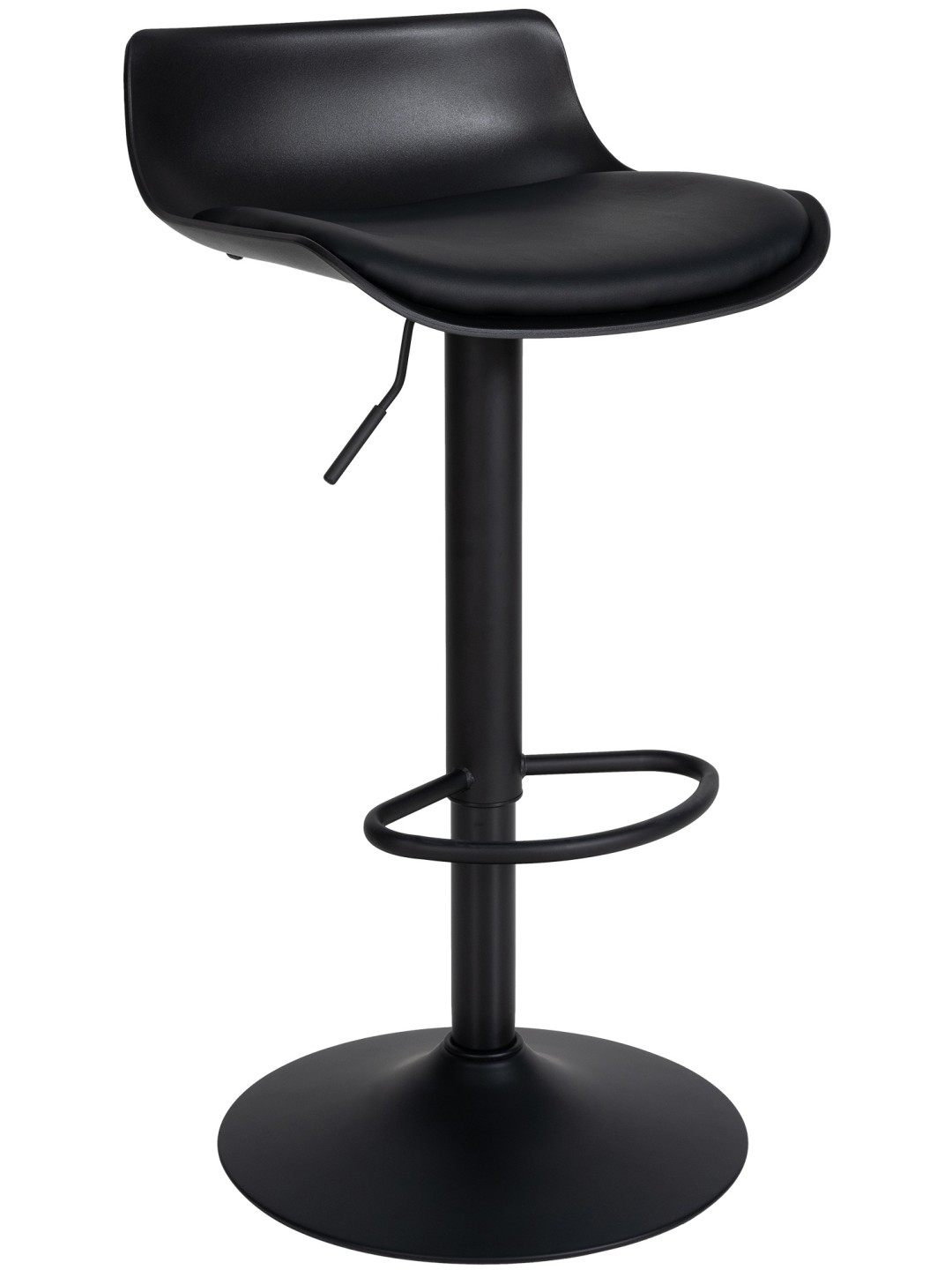Tabouret de bar Aveiro simili cuir, noir