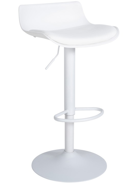 Tabouret de bar Aveiro simili cuir, blanc
