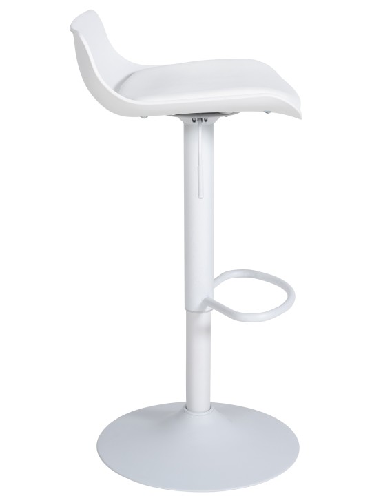 Tabouret de bar Aveiro simili cuir, blanc
