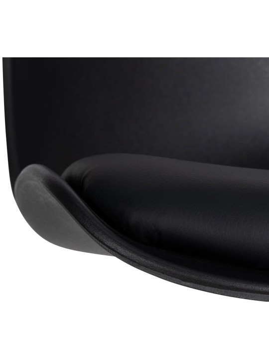 Tabouret de bar Almada simili cuir, noir