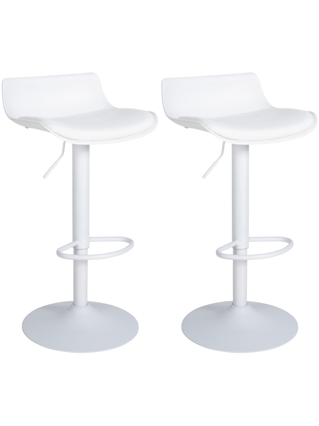 Lot de 2 tabourets de bar Aveiro simili cuir, blanc