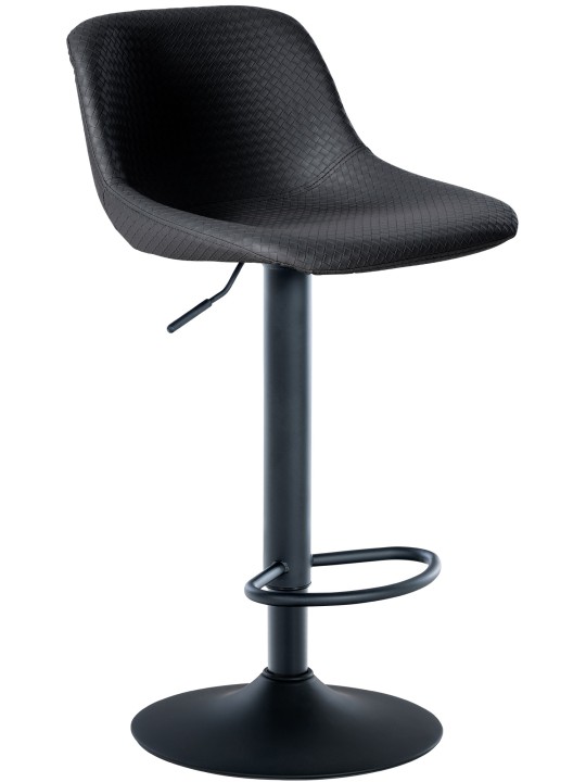 Tabouret de bar Loft simili cuir, noir
