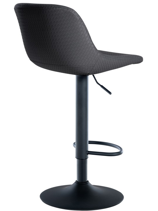 Tabouret de bar Loft simili cuir, noir