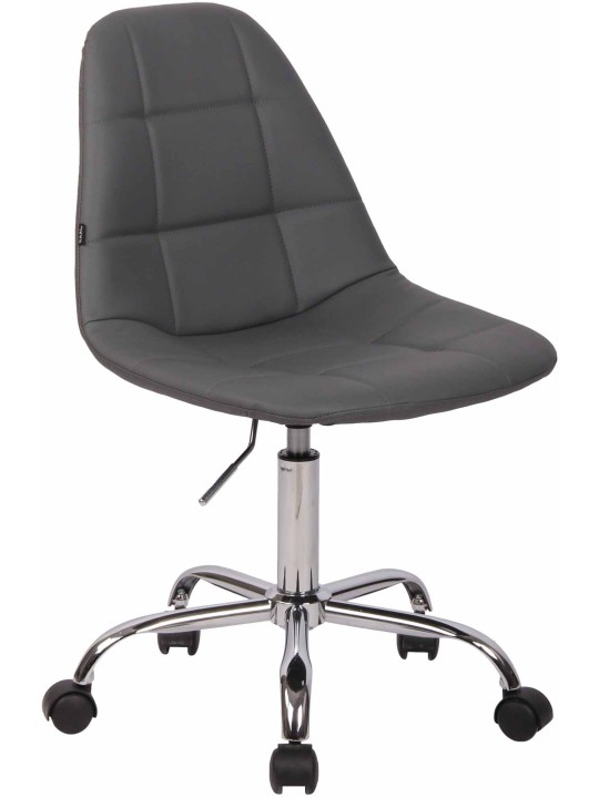 Chaise de bureau Reims simili cuir, gris