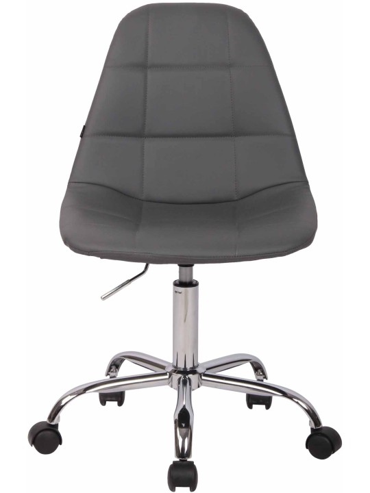 Chaise de bureau Reims simili cuir, gris