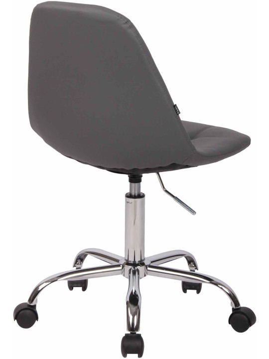 Chaise de bureau Reims simili cuir, gris