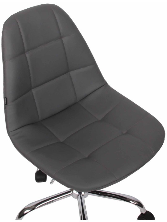 Chaise de bureau Reims simili cuir, gris