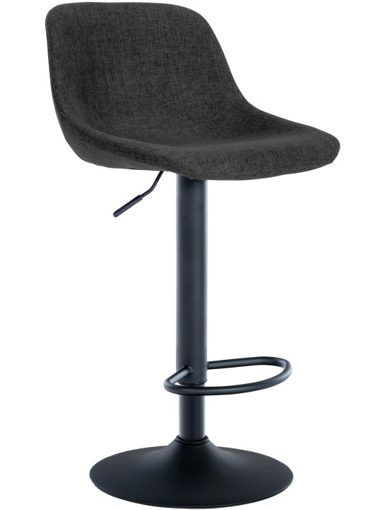 Tabouret de bar loft tissu, noir