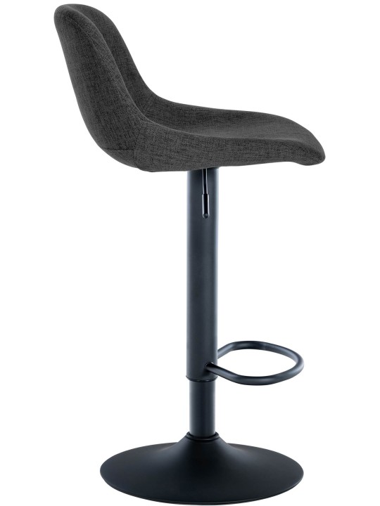 Tabouret de bar loft tissu, noir