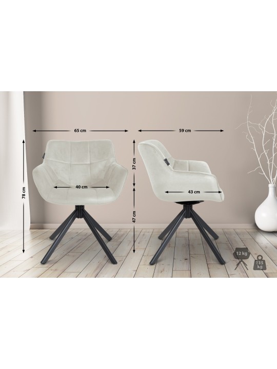 Chaise Westport Velours, crème