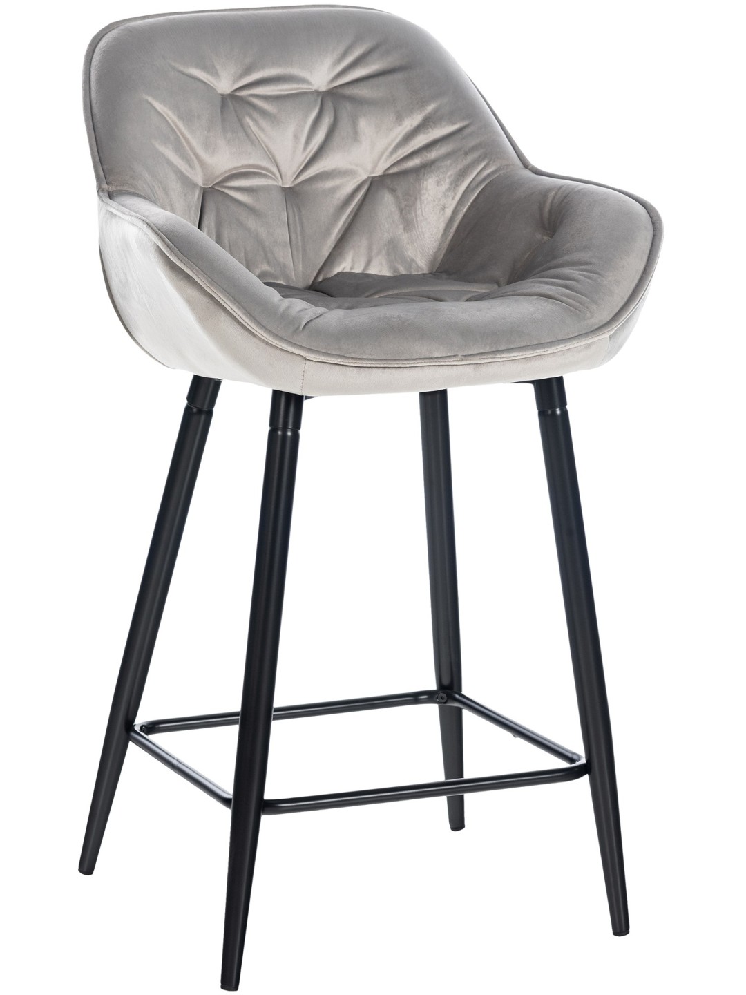 Tabouret de bar Gibson 76 velours, gris