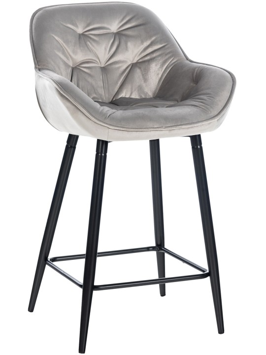 Tabouret de bar Gibson 76 velours, gris