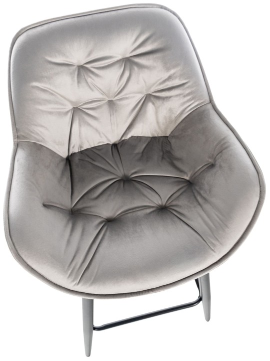 Tabouret de bar Gibson 76 velours, gris