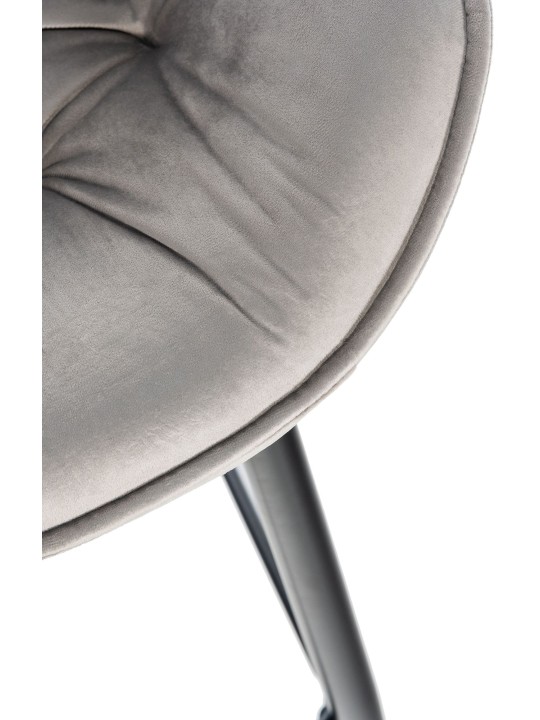 Tabouret de bar Gibson 76 velours, gris