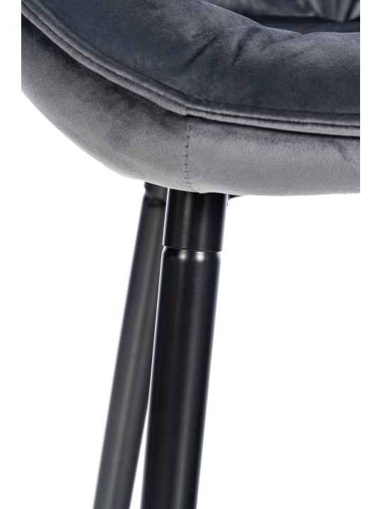 Tabouret de bar Gibson 76 velours, gris foncé Tabouret de bar Gibson 76 velours, gris foncé