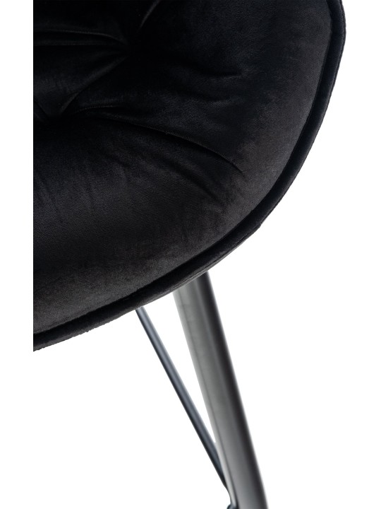 Tabouret de bar Gibson 76 velours, noir