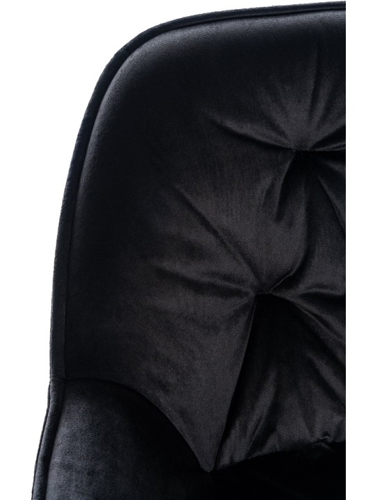 Tabouret de bar Gibson 76 velours, noir