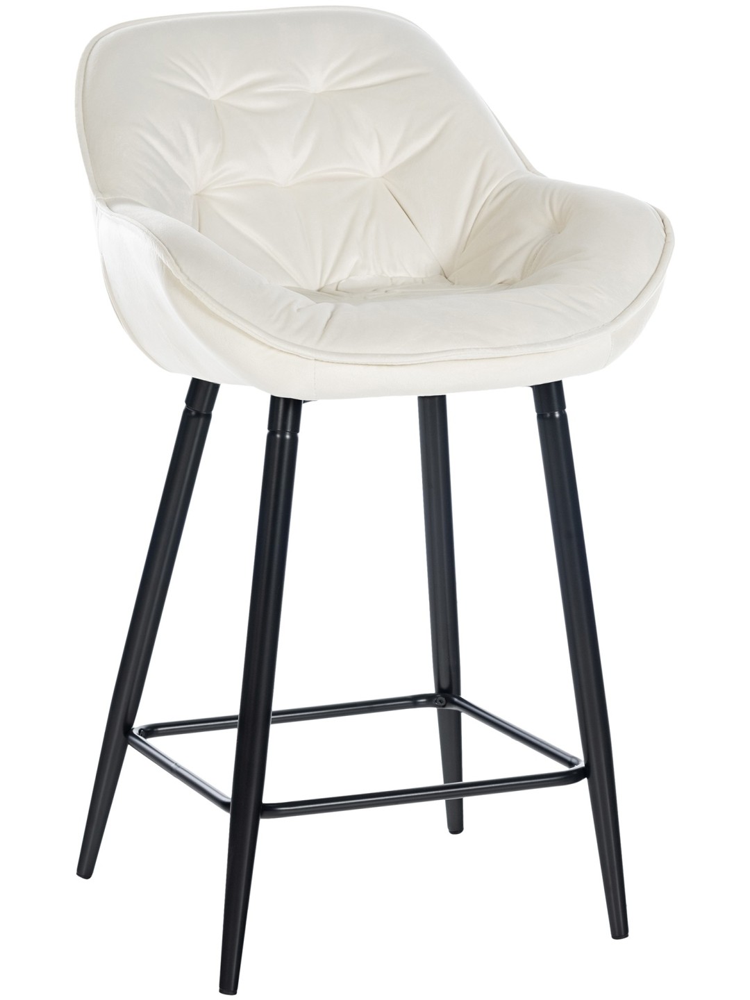 Tabouret de bar Gibson 76 velours, crème
