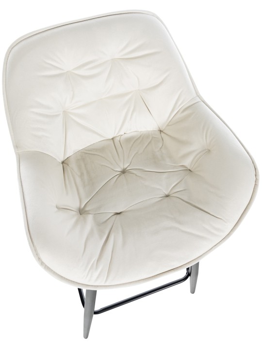 Tabouret de bar Gibson 76 velours, crème