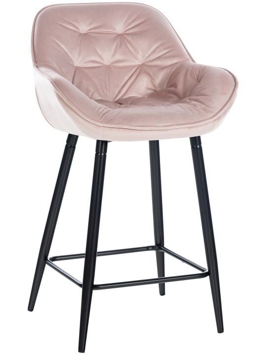 Tabouret de bar Gibson 76 velours, rose Tabouret de bar Gibson 76 velours, rose