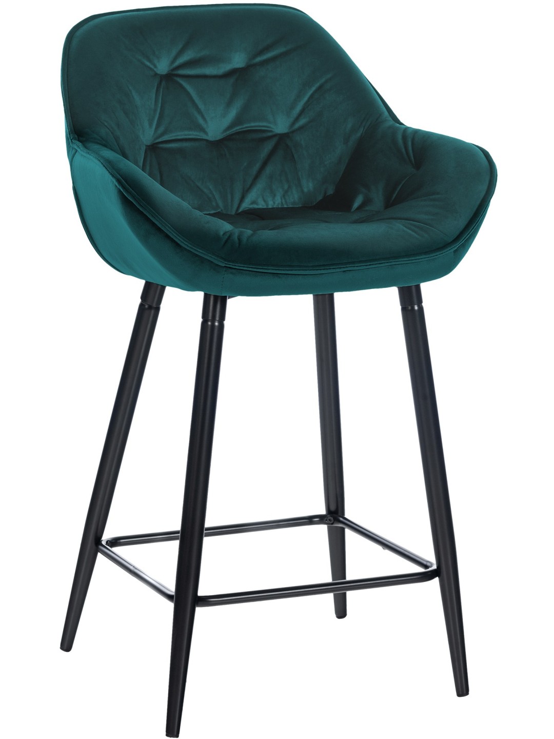 Tabouret de bar Gibson 76 velours, vert foncé