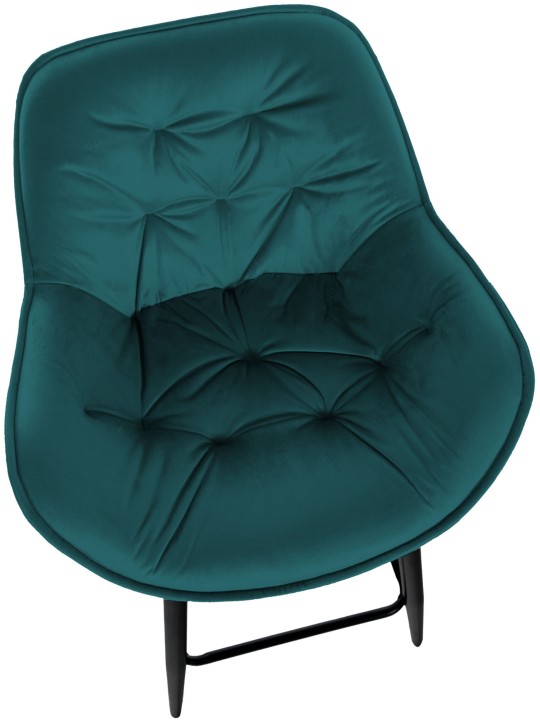 Tabouret de bar Gibson 76 velours, vert foncé