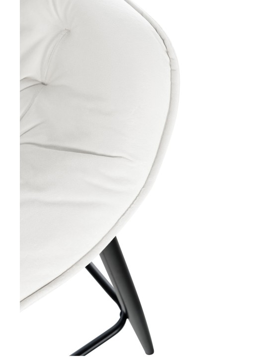 Tabouret de bar Gibson 76 velours, blanc crème Tabouret de bar Gibson 76 velours, blanc crème