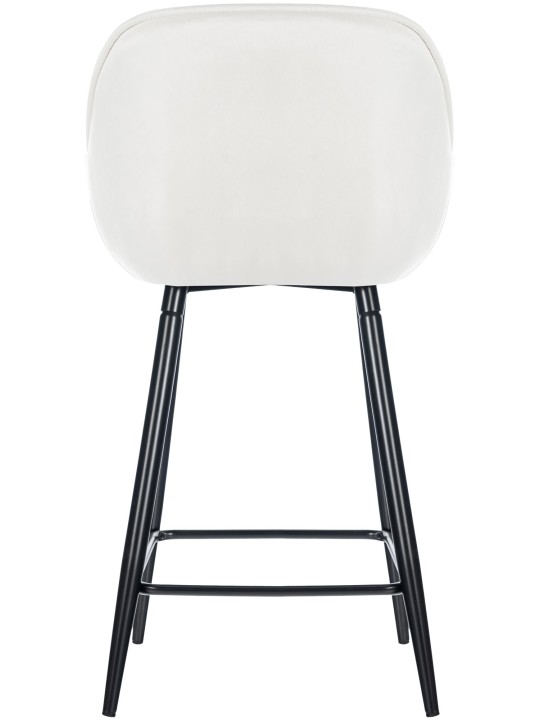 Lot de 2 tabourets de bar Gibson 76 velours, blanc crème