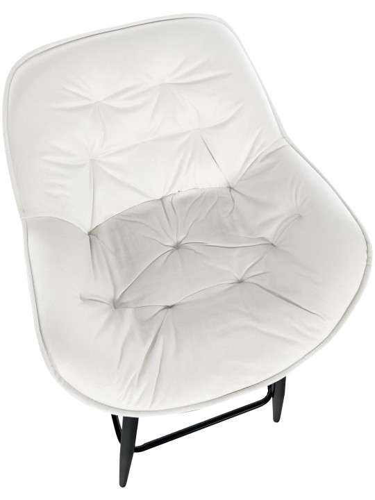 Lot de 2 tabourets de bar Gibson 76 velours, blanc crème