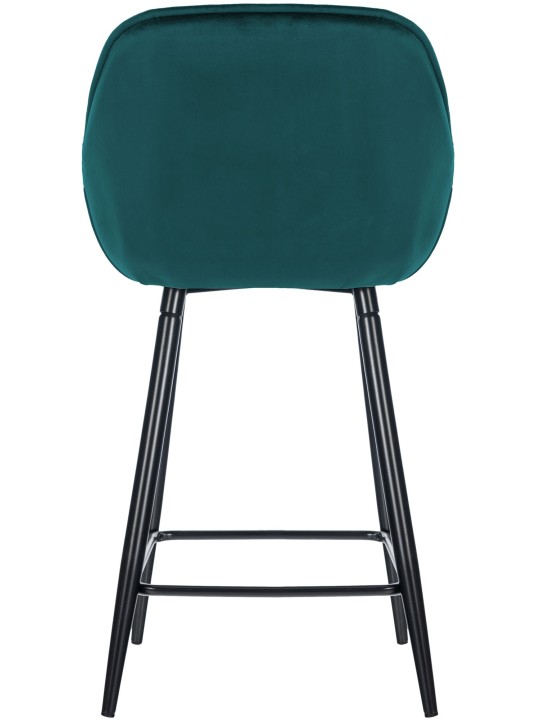 Lot de 2 tabourets de bar Gibson 76 velours, vert foncé